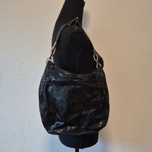 Michael Kors Black Patent Python Hobo Purse Great Condition